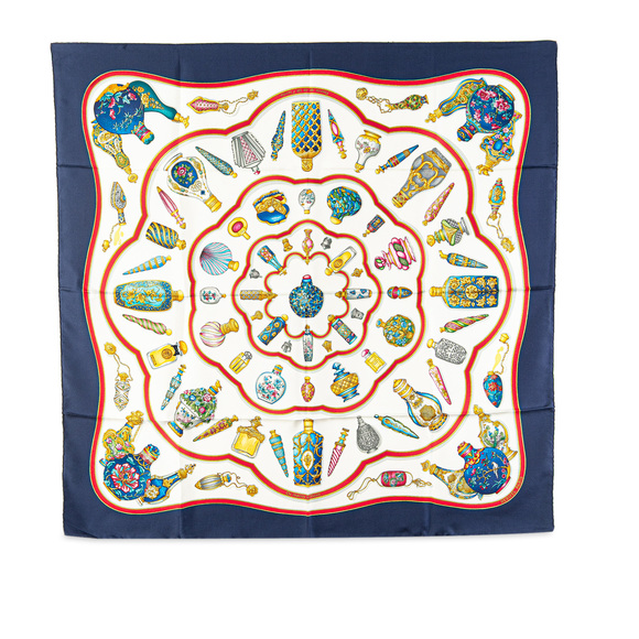 Pre-Loved Hermes Qu Importe Le Flacon Silk Scarf - Picture 1 of 5